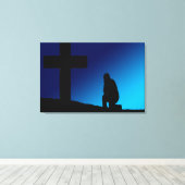 Cross Prayer Banner Leinwanddruck (Insitu (Holzboden))