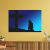 Cross Prayer Banner Leinwanddruck (Insitu (Wohnzimmer))