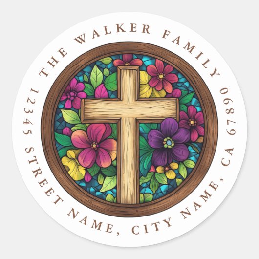 Cross Round Stickers (Vorderseite)