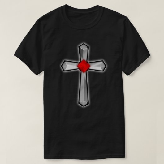 Cross Ruby Red Gemstone T-Shirt (Design vorne)