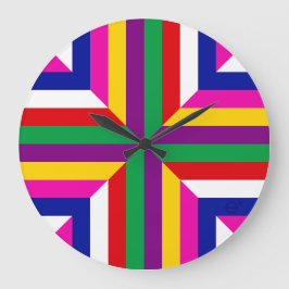 Cross-section of a Star - Purple/Green - Balanced  Große Wanduhr