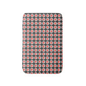 Cross Shaped Checkered Pattern with Red Hearts Badematte (Vorderseite Vertikal)