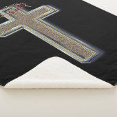 Cross Sherpa Blanket mit schwarzem Hintergrund Sherpadecke (3/4)