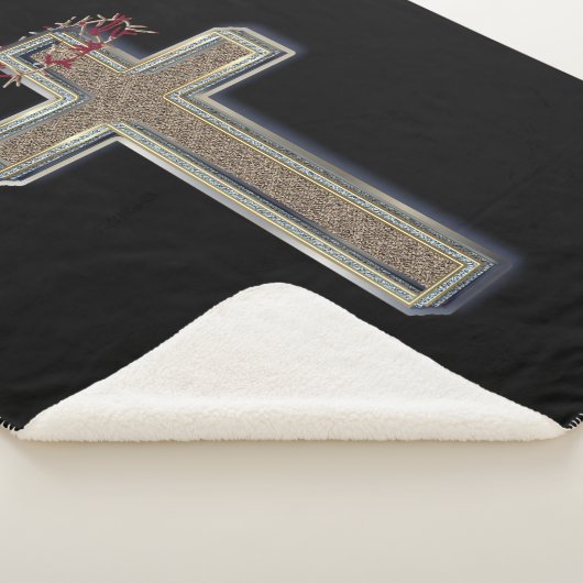 Cross Sherpa Blanket mit schwarzem Hintergrund Sherpadecke (3/4)