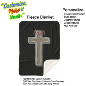 Cross Sherpa Blanket mit schwarzem Hintergrund Sherpadecke