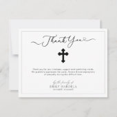 Cross Simple Scrift Begräbniskarte Dankeskarte (Vorderseite)