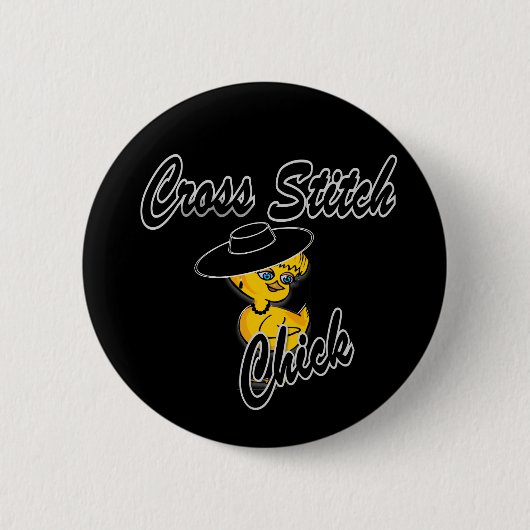 Cross Stitch Chick #4 Button (Vorderseite)