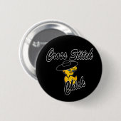 Cross Stitch Chick #4 Button (Vorne & Hinten)