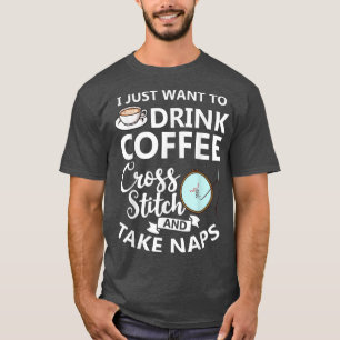 Cross Stitch gezählt Muster Anfänger Alphabet Nee T-Shirt