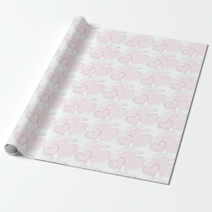 Cross-stitch Hearts Sweetheart Wrapping Paper Geschenkpapier