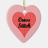 Cross Stitch Herz Keramik Ornament (Rechts)