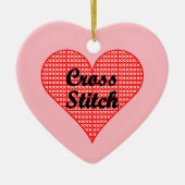 Cross Stitch Herz Keramik Ornament (Vorne)