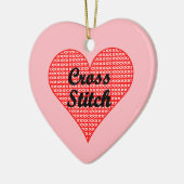 Cross Stitch Herz Keramik Ornament (Links)