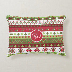 Cross Stitch Look Akzent Kissen 16" x 12"