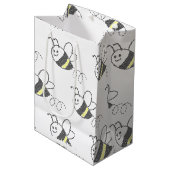 Cross Stitch Muster Niedliche BienenBaby-Dusche Mittlere Geschenktüte (Vorderseite Schrägansicht)