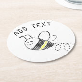 Cross Stitch Muster Niedliche BienenBaby-Dusche Runder Pappuntersetzer (Angewinkelt)