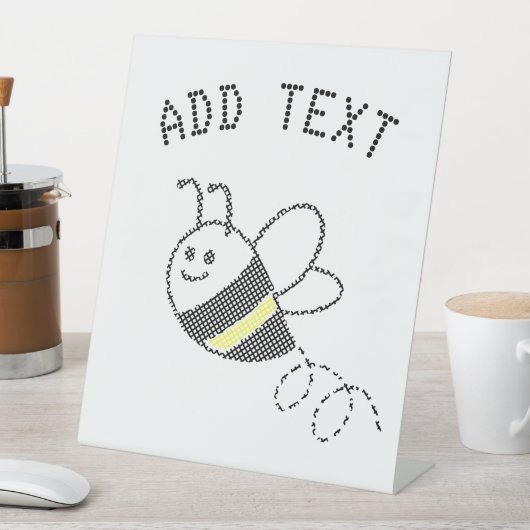 Cross Stitch Muster Niedliche BienenBaby-Dusche Sockelschild (In Situ)