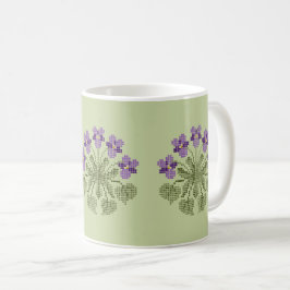 "Cross-Stitch" Violets Coffee Tasse