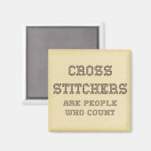 Cross Stitchers sind Menschen, die zählen Magnet (Vorderseite/Rückseite)