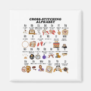 Cross Stitching Alphabet Funny Cross Stitover Love Magnet