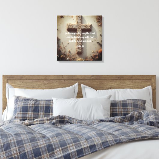 Cross Stretching Canvas Print Leinwanddruck (Insitu (Schlafzimmer))