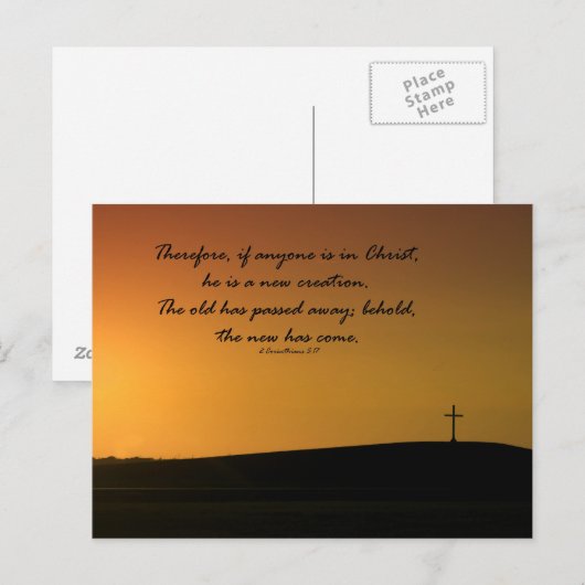 Cross Sunset Postkarte (Vorne/Hinten)