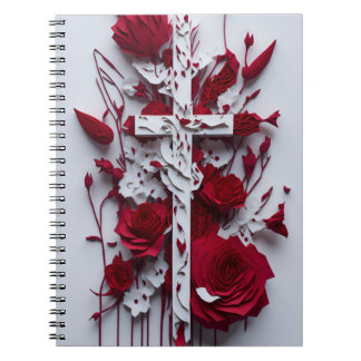 cross tattoo flower 18 notizblock