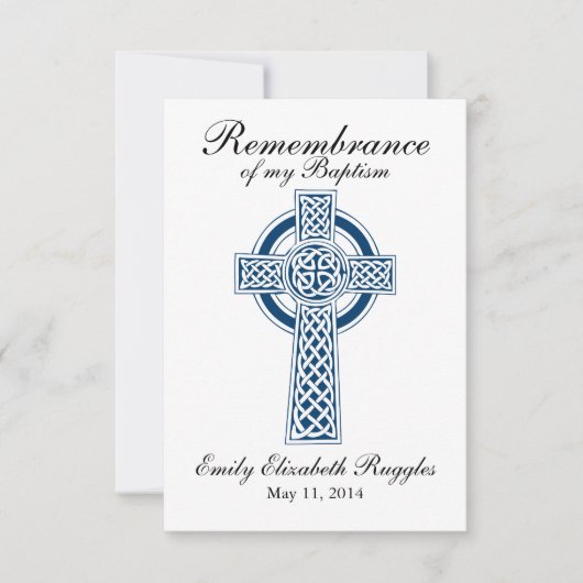 Cross - Taufe Christening Prayer Card Karte (Vorderseite)