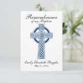 Cross - Taufe Christening Prayer Card Karte (Stehend Vorderseite)