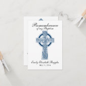 Cross - Taufe Christening Prayer Card Karte (Vorderseite/Rückseite Beispiel)