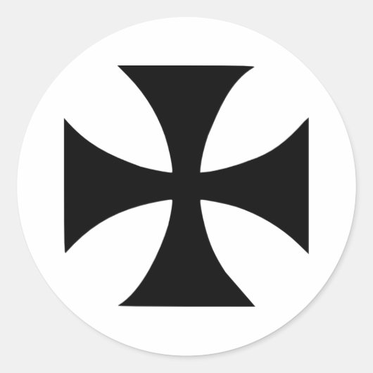 Cross Templar Runder Aufkleber (Vorderseite)