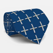 Cross Tile Necktie Krawatte (Gerollt)
