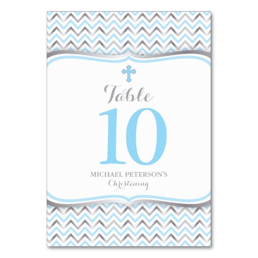 Cross Tischnummer Blue & Silver (Vorderseite)