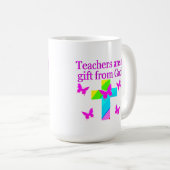 CROSS- UND BUTTERFLY-LEHRER, DIE DAS DESIGN VERBLE KAFFEETASSE (VorderseiteRechts)