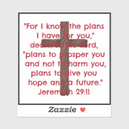 Cross und Jeremiah 29:11 Bibelverse Aufkleber