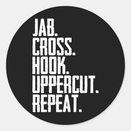 Cross Uppercut Wiederholen Kick Box Sport Boxing M Runder Aufkleber (Vorderseite)