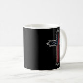 Cross Usa Flag Christian Religious Us America Fait Kaffeetasse (VorderseiteRechts)