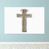 Cross Wall Art mit weißem Hintergrund Leinwanddruck (Insitu (Holzboden))