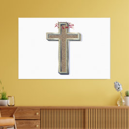 Cross Wall Art mit weißem Hintergrund Leinwanddruck