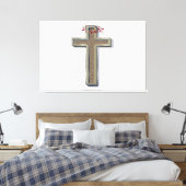 Cross Wall Art mit weißem Hintergrund Leinwanddruck (Insitu (Schlafzimmer))
