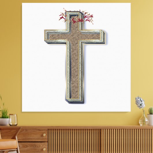 Cross Wall Art mit weißem Hintergrund Leinwanddruck (Insitu (Wohnzimmer))