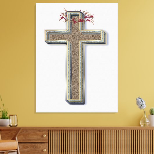 Cross Wall Art mit weißem Hintergrund Leinwanddruck (Insitu (Wohnzimmer))