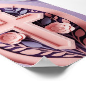 Cross Wall Art Poster | Minimale Ai-Konstruktion (Ecke)