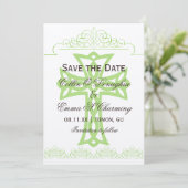 Cross Wedding Save the Date Cards (Stehend Vorderseite)