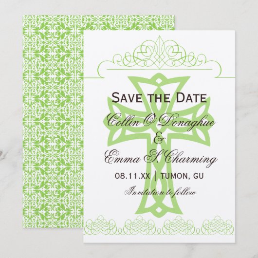 Cross Wedding Save the Date Cards (Vorne/Hinten)