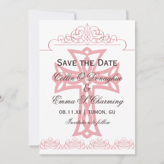 Cross Wedding Save the Date Cards (Vorderseite)