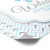 Cross Welcome Sign Blue & Silver Poster (Ecke)
