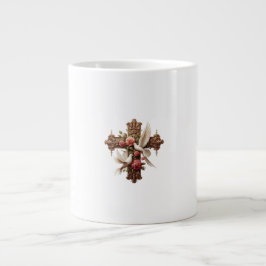 Cross with Doves - Christian Faith Inspirational D Jumbo-Tasse