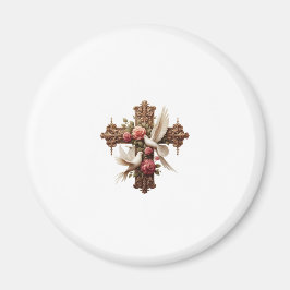 Cross with Doves - Christian Faith Inspirational D Magnet