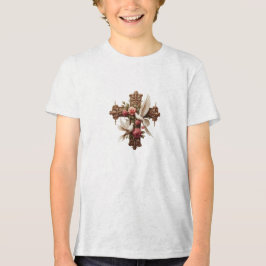 Cross with Doves - Christian Faith Inspirational D Tri-Blend Shirt